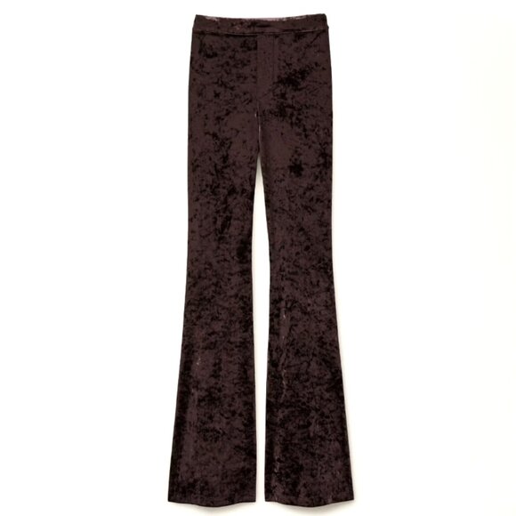 ba&sh Lolita Crushed Velvet Bootcut Flared Bottoms in Brown - Size 34 (NWT) - Picture 1 of 12